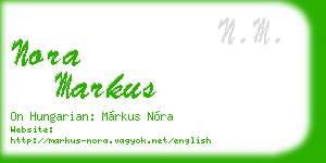 nora markus business card