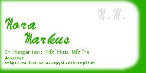 nora markus business card